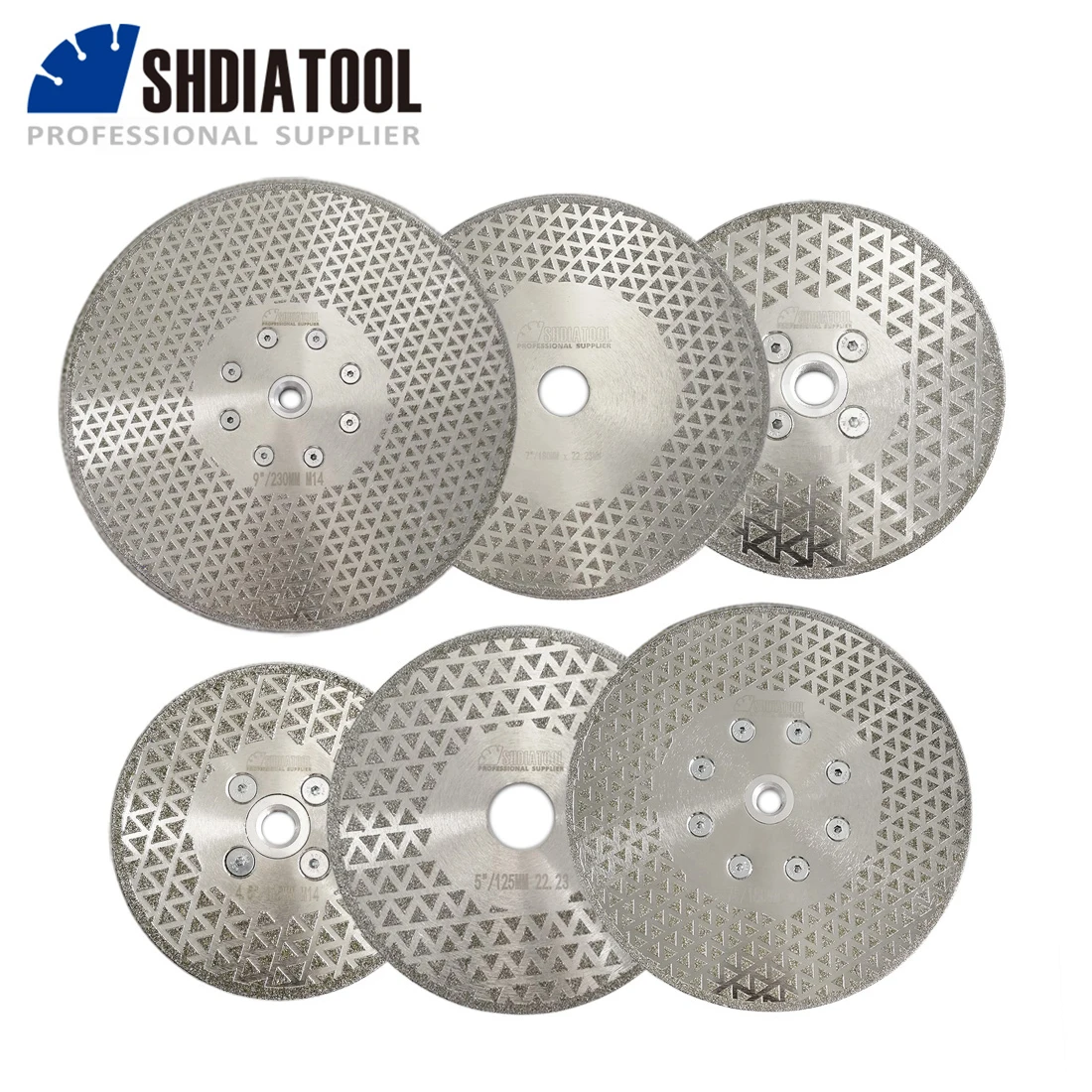 SHDIATOOL 1 Stück Diamant-Schneidklingen 4–9 Zoll galvanisierte Schleifplatte Bouble Side Granit Marmor Schneidrad Marmor Image