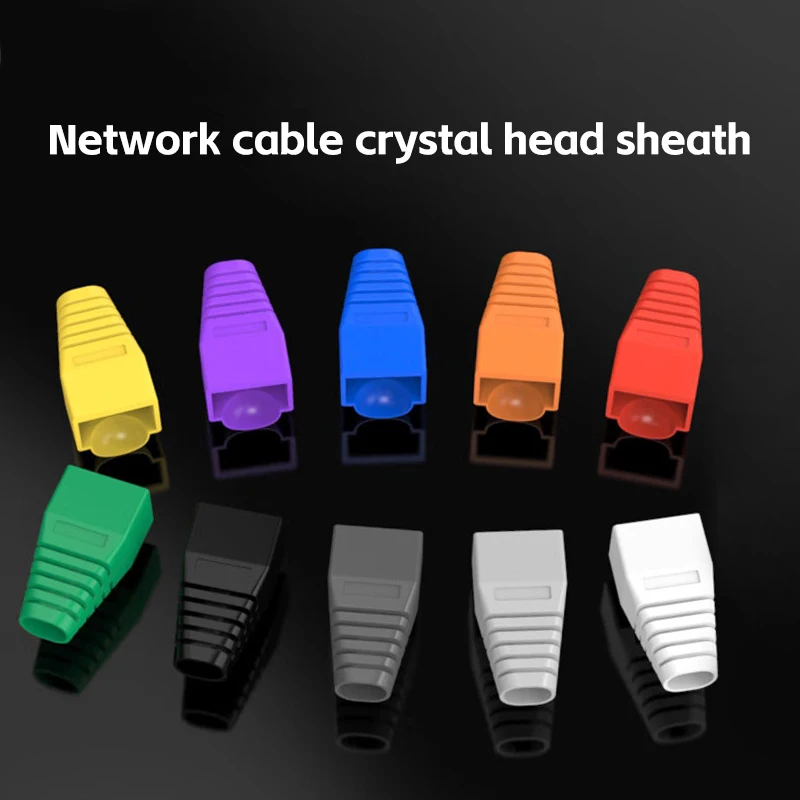 Bunte CAT5E CAT6 RJ45 Ethernet Netzwerk Stecker Abdeckung Zugentlastung Stiefel Kristall Kopf Schutzhülle Kabel Hülse Für 8P8C Image