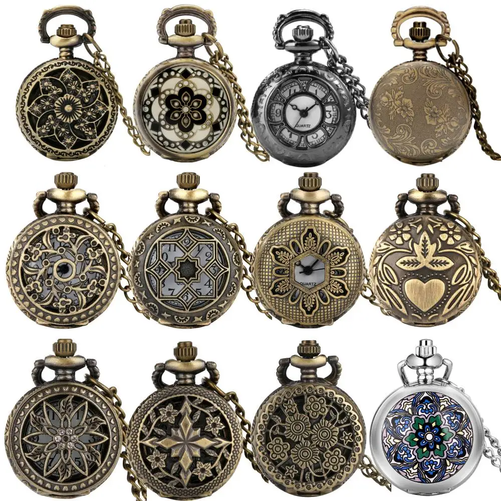 Vintage süße kleine Größe Quarz Taschenuhren Frauen exquisite Halskette Anhänger Taschenuhr arabische Ziffern Zifferblatt Zeitmesser Geschenk