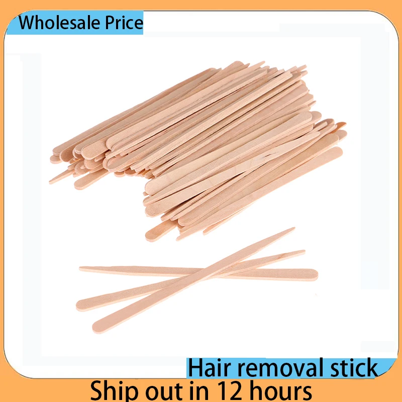 100 Stück Persönliche Hygienekits Beauty Kits Holz Zungenspatel Wachs Einwegspatel Körperhaarentfernung Image