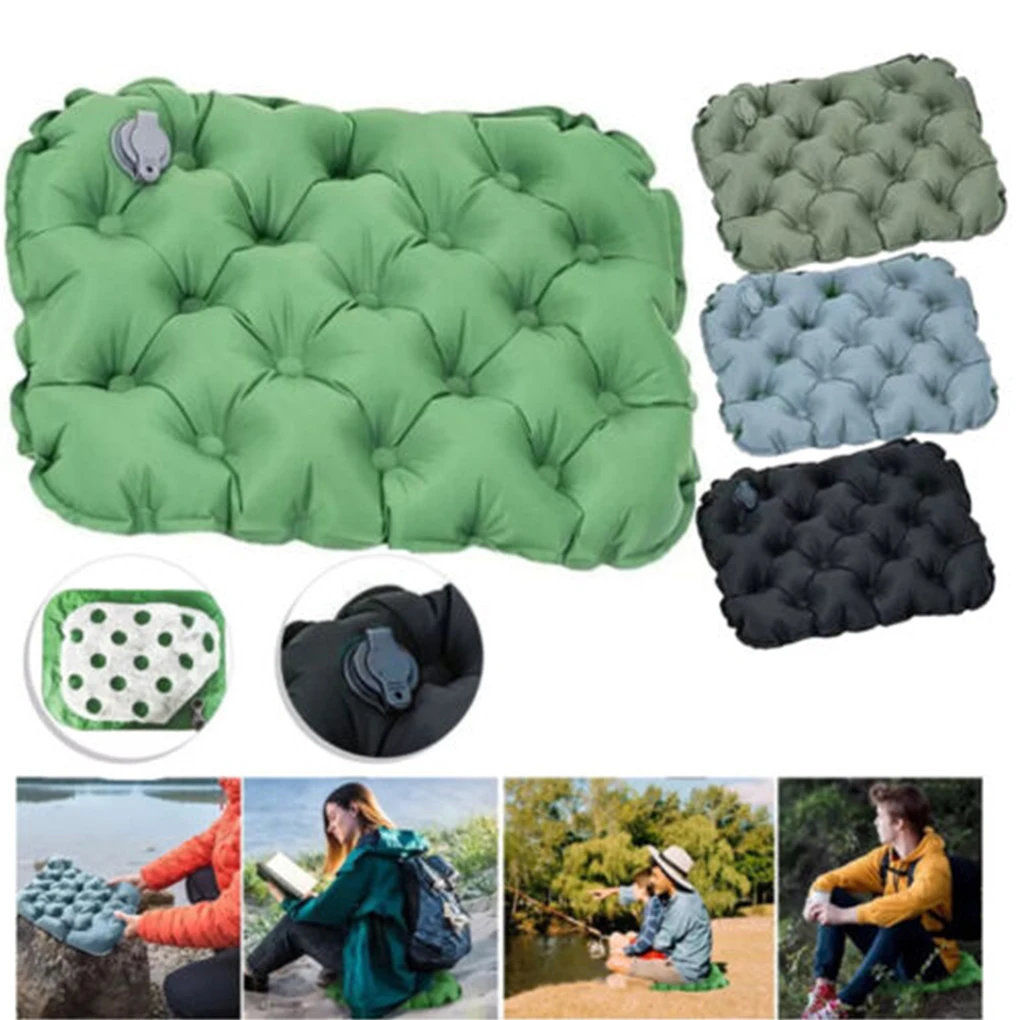 Tragbares aufblasbares Sitzkissen, leichtes Reise-Luft-Sitzkissen, feuchtigkeits- und wasserabweisende Campingstuhlmatte für den Außenbereich