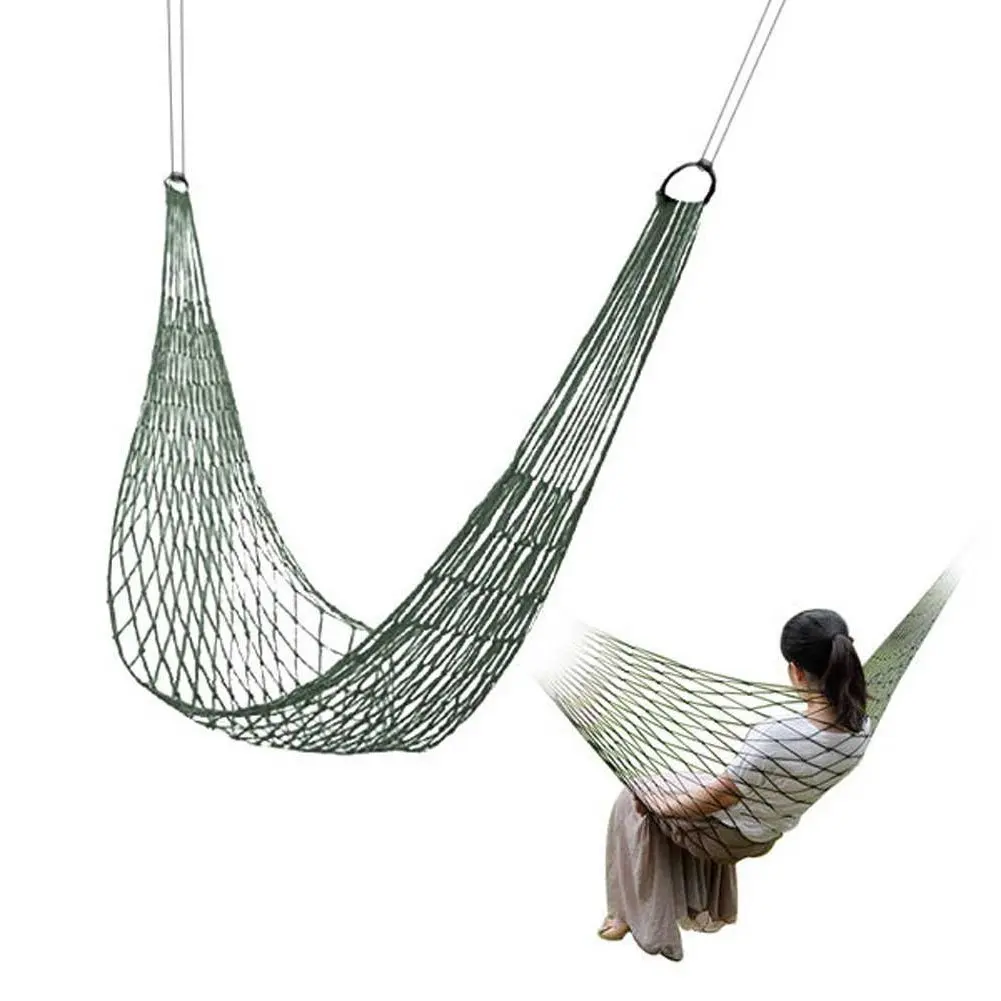 Reise-Hängematte, Camping-Hängematte, Outdoor-Sport-Hängematte, Armeegrünes Netz-Mesh-Nylon-Schlafbett Image