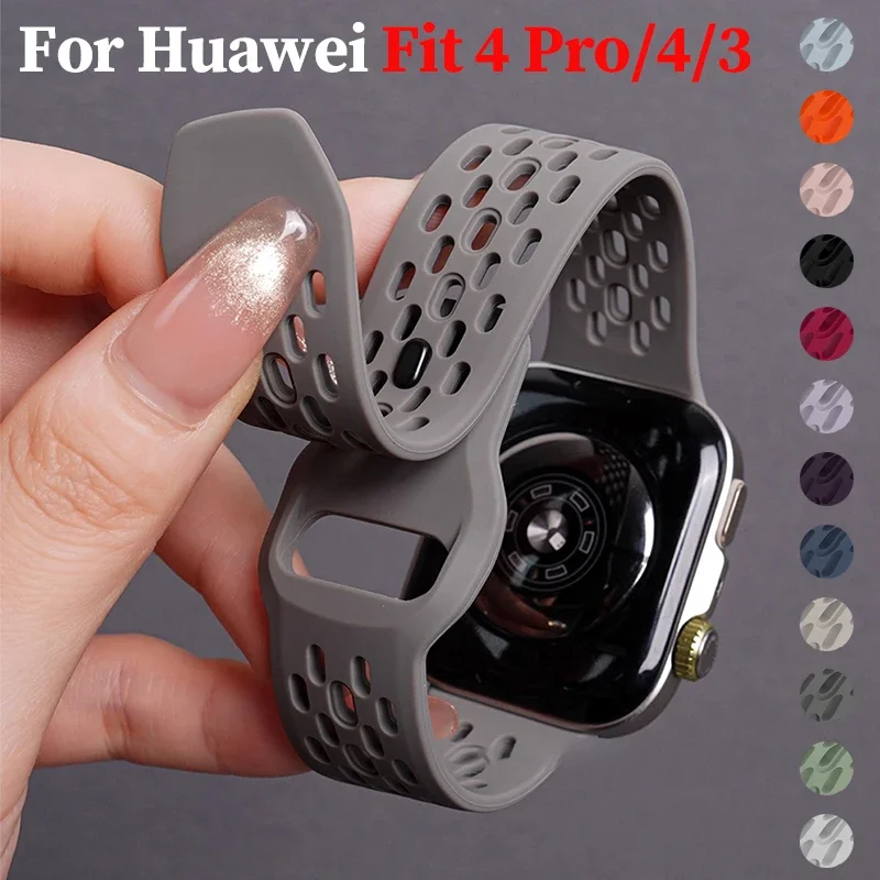 Atmungsaktives Silikonarmband für Huawei Watch Fit 4 Pro Sportarmband Armband Gürtel für Huawei Watch Fit 4/Fit 3 Bandzubehör Image