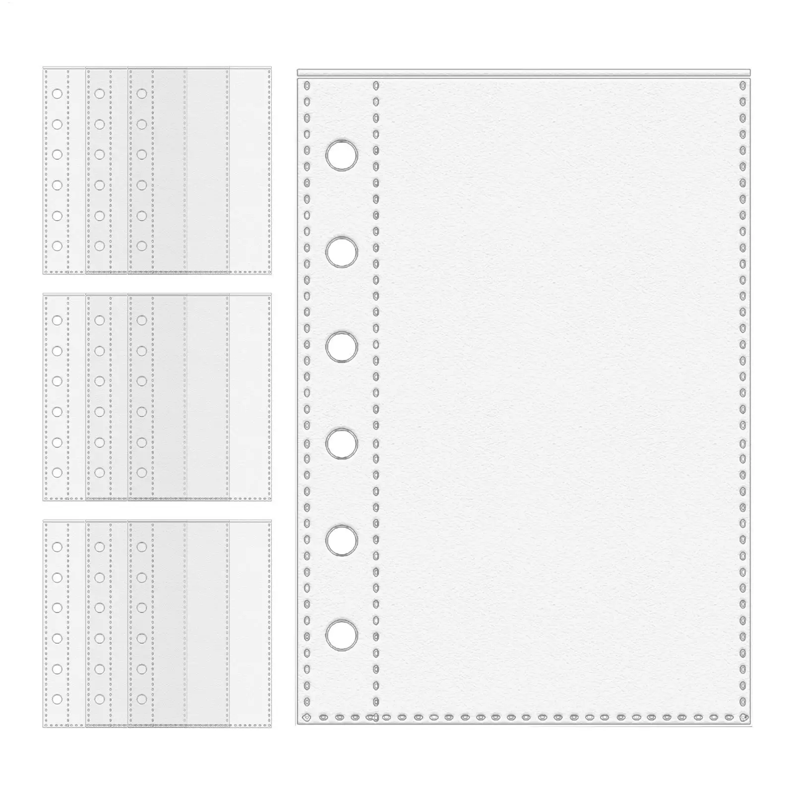 10 Stück A7 6-Ring-Binder-Ersatzkartenseiten, Kartenschutzhüllen, Aufkleberbuch, transparente oder mattierte Seiten, Ersatz Image