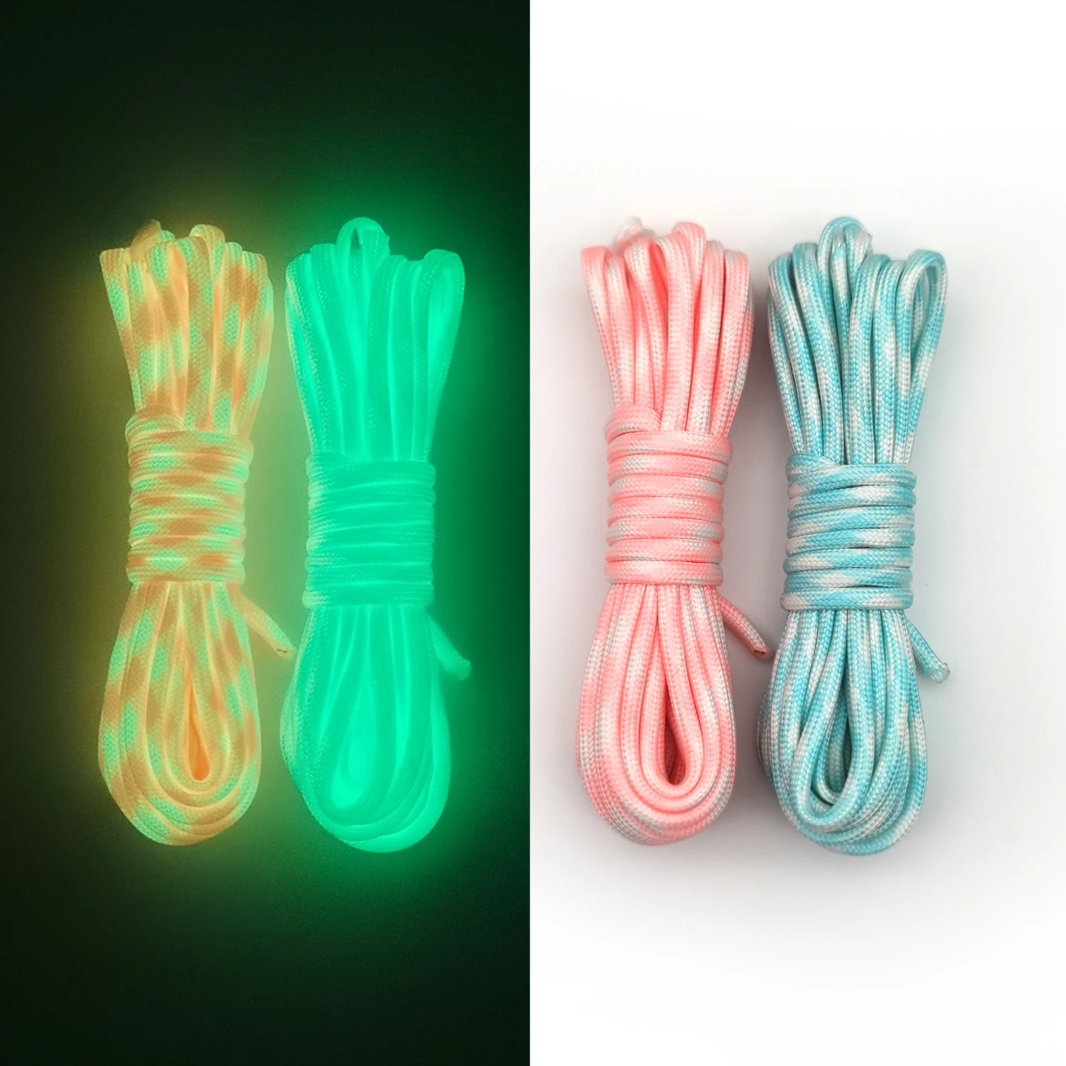Länge: 5 m/10 m, Durchmesser 4 mm, 7 Kerne, leuchtendes Paracord-Zeltseil für Wandern, Camping, Seil, Wäscheleine, Armband, geflochtenes Seil, Lanyard Image