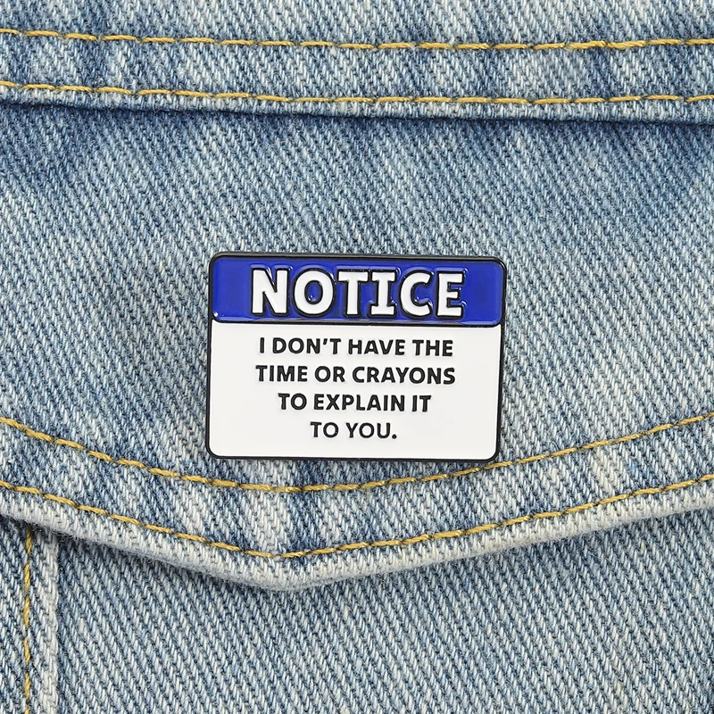 Blaue Hinweisschild-Emaille-Anstecknadeln, individuelle Cartoon-bustige Bedeutung, Zitate, Broschen, Anstecknadeln, Schmuck, Geschenk für Familie und Freunde Image