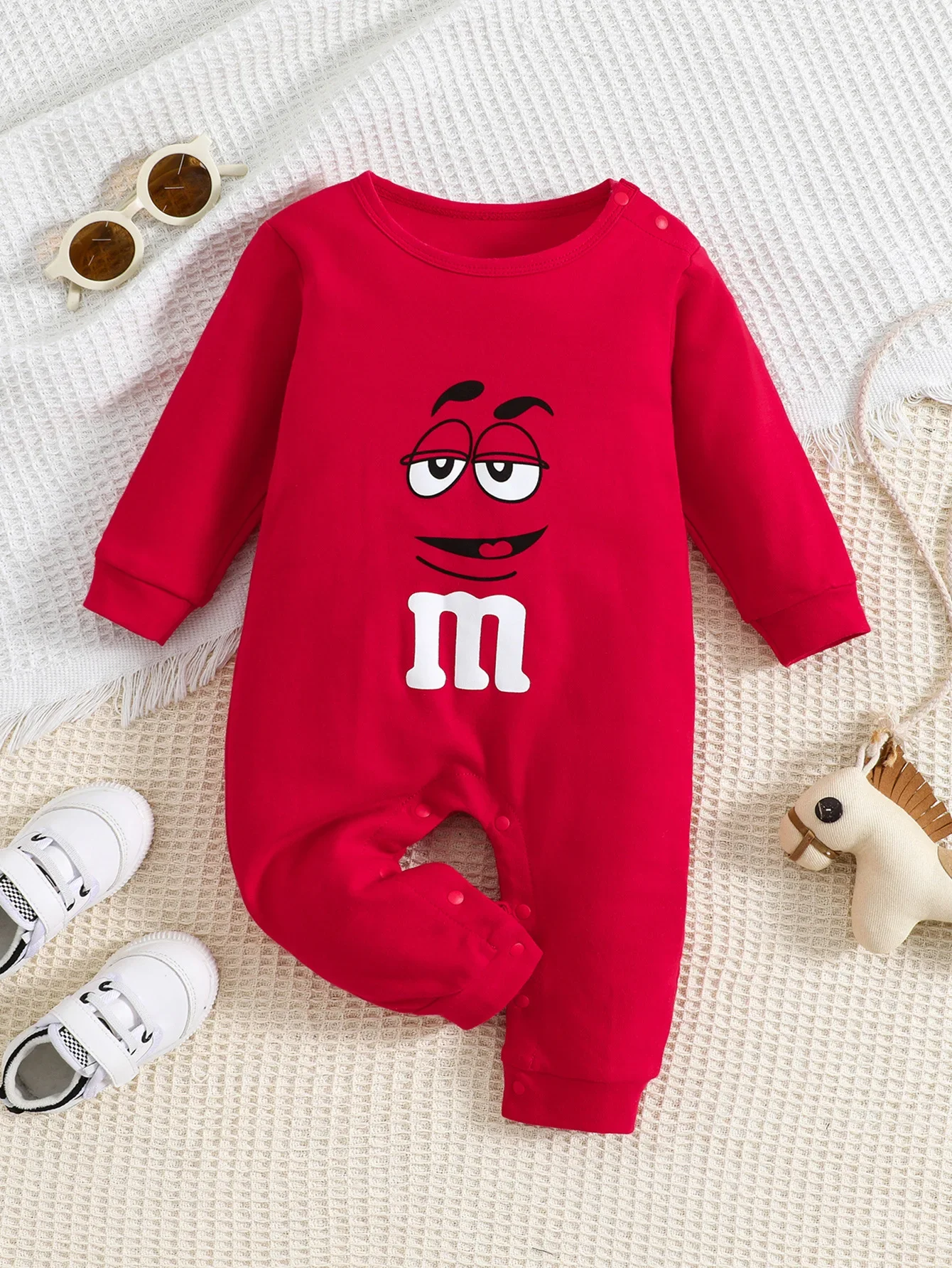 Neugeborenen Baby Jungen Mädchen Strampler Lustige Cartoon Baumwolle Langarm 0-12 Monate Baby Overall Kleidung Infant Outfit Image