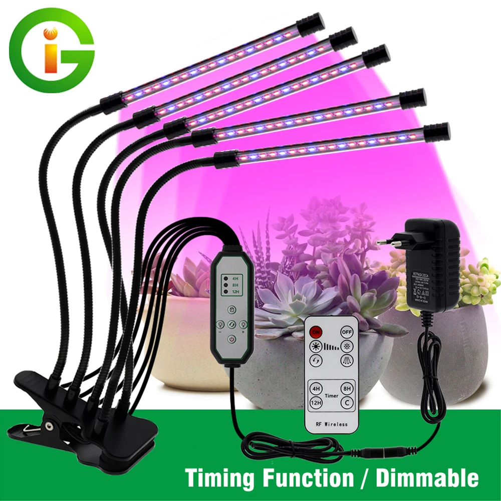 LED Wachsen Lampen 5V USB Netzteil Desktop Vollen Spektrum Wachsen Licht für Indoor Sämlinge Gemüse Blume Pflanze 3W 9W 18W 27W Image