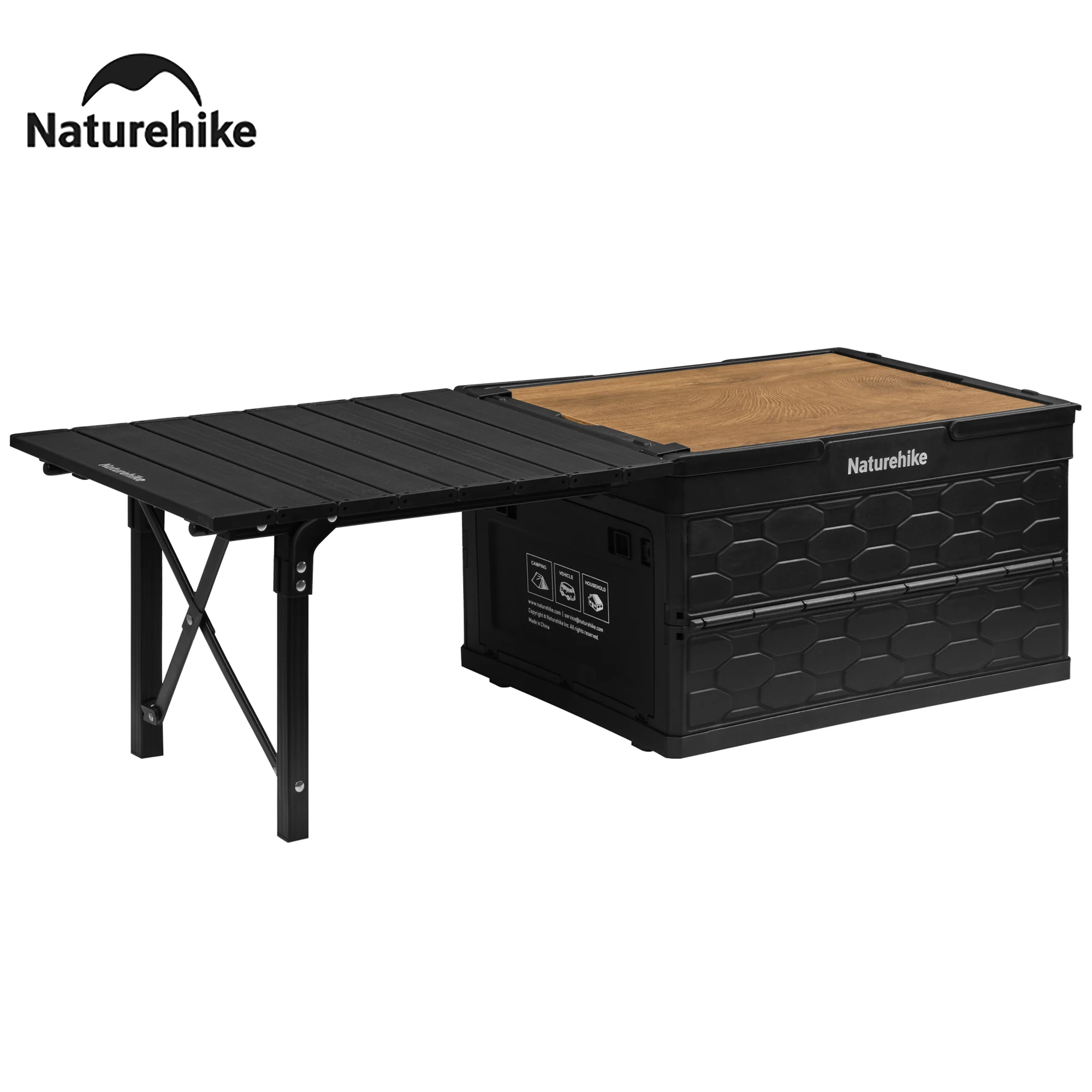 Naturehike 2024 Neue IGT-Tischbox, 50 l, große Kapazität, zusammenklappbar, tragbar, Picknicktische, verstellbar, Koch-Camping-Aufbewahrungskoffer, Tische