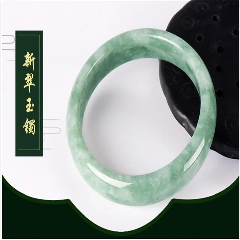 Echte Klasse A Natürliche Jade Armreif Frauen Heilung Schmuck Echte Chinesische Jade Stein Armreifen Jadeit Armband Freundin Mama Geschenke Image
