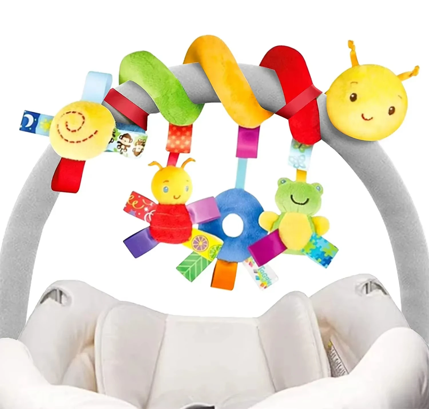 Baby Krippe Hängen Rasseln Spielzeug Auto Sitz Spielzeug Weiche Mobiles Kinderwagen Krippe Kinderbett Spirale Spielzeug Kinderwagen Hängen Puppen für Babys Neugeborenen Geschenk Image