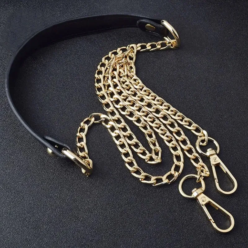 120 cm Metall Taschenkette Ersatz PU Leder Taschengurte für DIY Handtaschengriffe Schultergurte Zubehör Taschengriffe Image