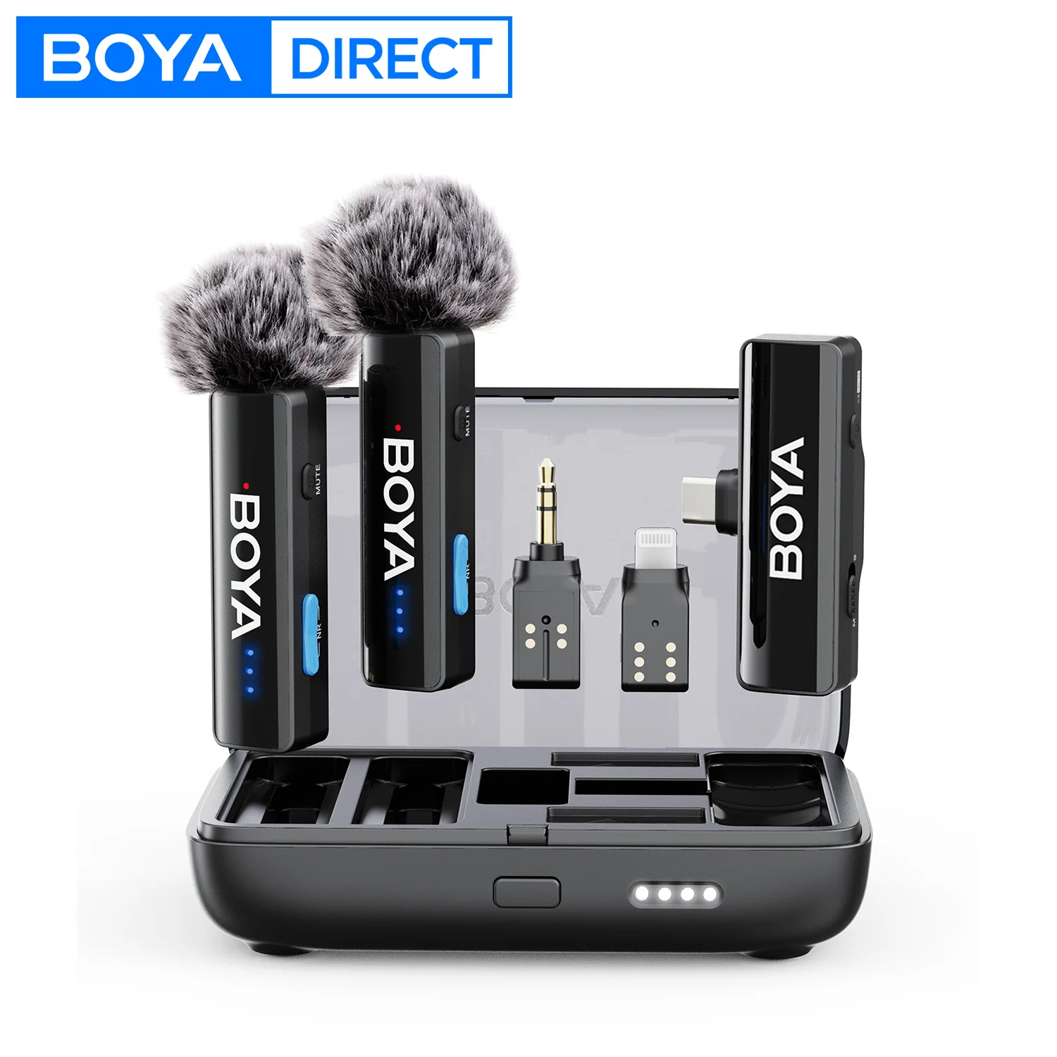BOYA BOYALINK 2 kabelloses Lavalier-Mikrofon für iPhone und Android, DSLR-Kameras, Smartphone, Gaming, Youtube, Videoaufzeichnung, Streaming Image
