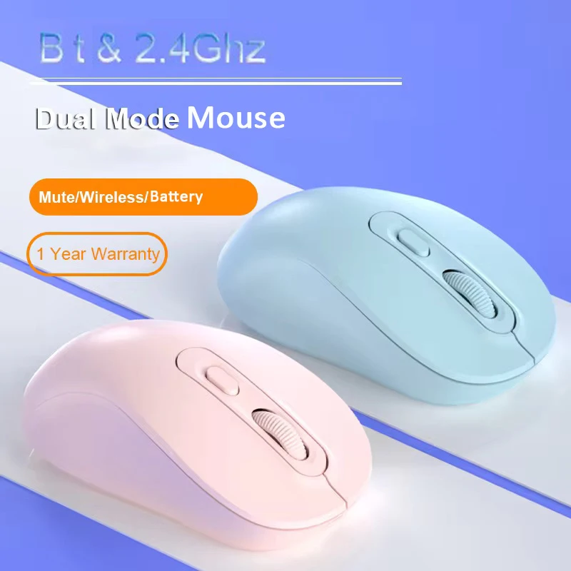 Drahtlose Maus Batterie Gamer Maus Dual Modi Bluetooth-kompatibel 2,4G USB Stumm Mäuse Für Laptop Pad Tablet Macbook mause Image