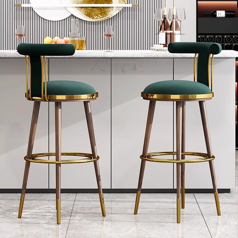 Entspannende, bequeme Barhocker, luxuriöse, weiche, ästhetische, minimalistische Gold-Designer-Barhocker, Design-Akzent, Cadeira, trendige Möbel