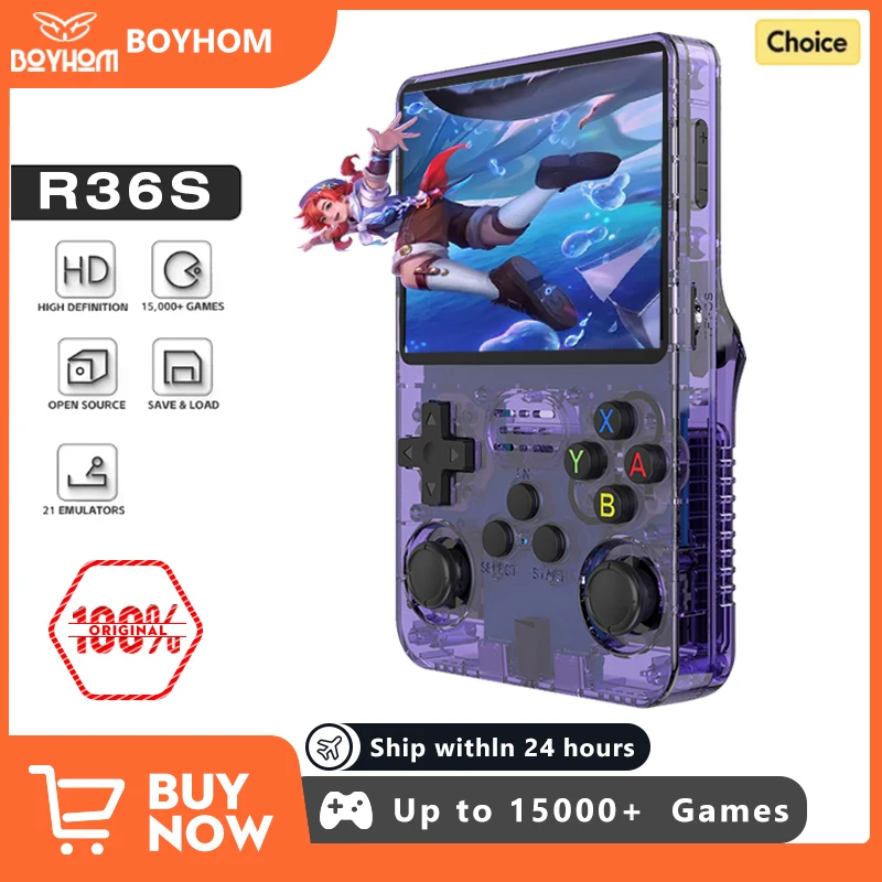 128g Open Source R36s Retro Handheld-Videospiel konsole Linux-System 3,5 Zoll IP-Bildschirm tragbare Tasche Video-Player 64GB Spiele Image
