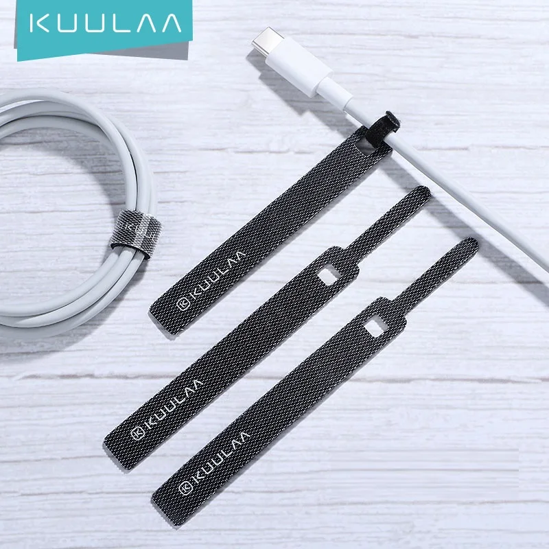 KUULAA Kabel Organizer Wire Winder Kabel Halter 14cm Für Maus Schnur Kopfhörer HDMI Aux USB Kabel Management Draht Kabel protector Image