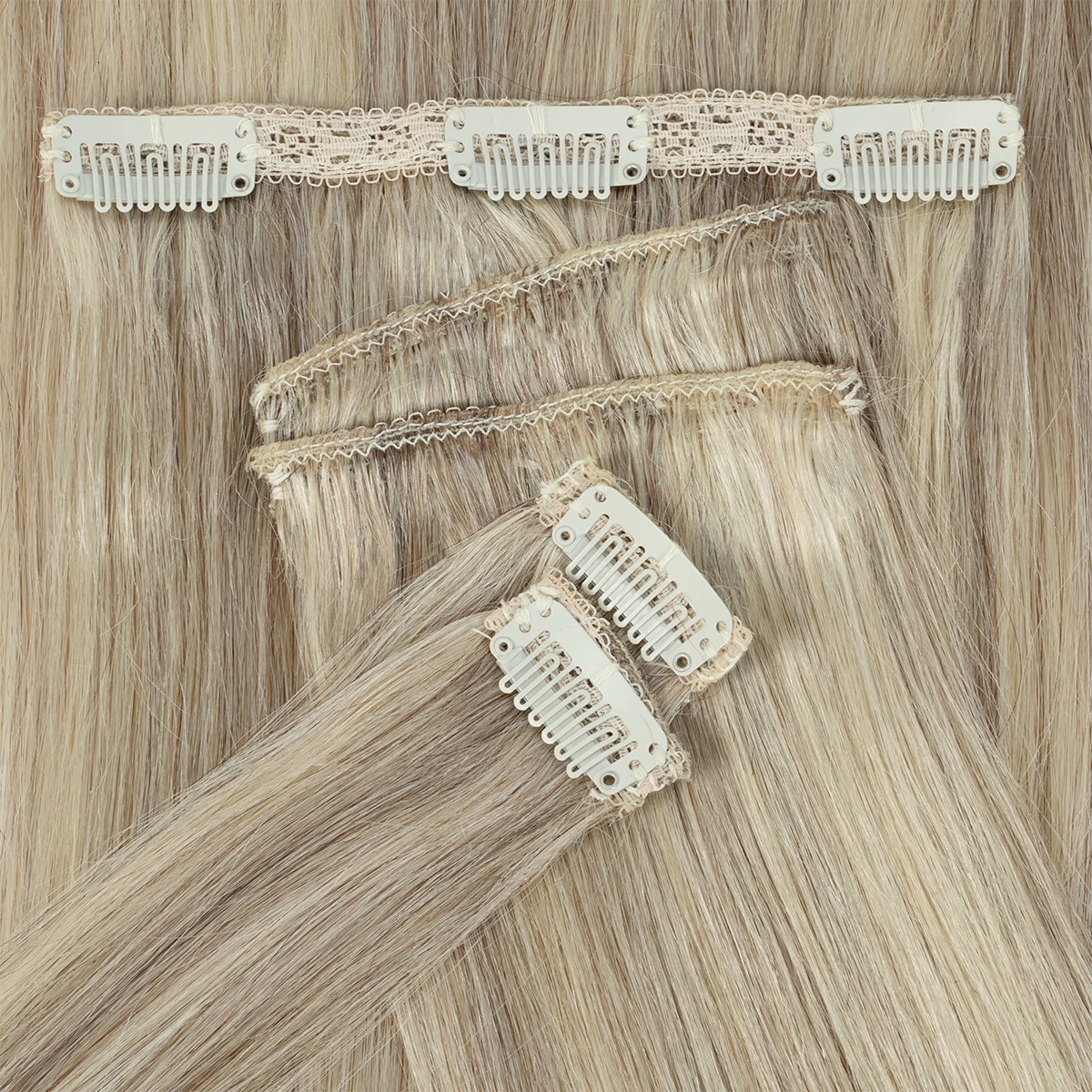 Kurze Clip-in-Haarverlängerung, Echthaar, echte natürliche Maschine, Remy-Clip-in-Verlängerung, doppelter Schuss, 7 Stück, 50 g, Clip-Ins zum Hinzufügen von Volumen