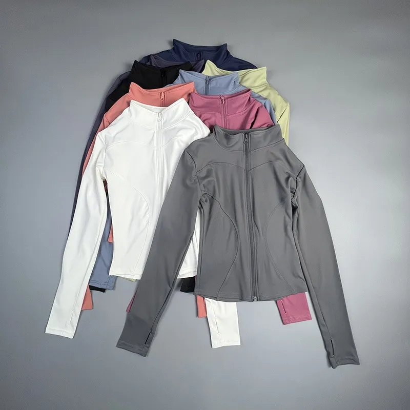 2025, neuer Yoga-Mantel, kurze Sportjacke, Damen-Fitness-Kleidung, schlankmachende, körperformende Yoga-Jacke mit Reißverschluss Image
