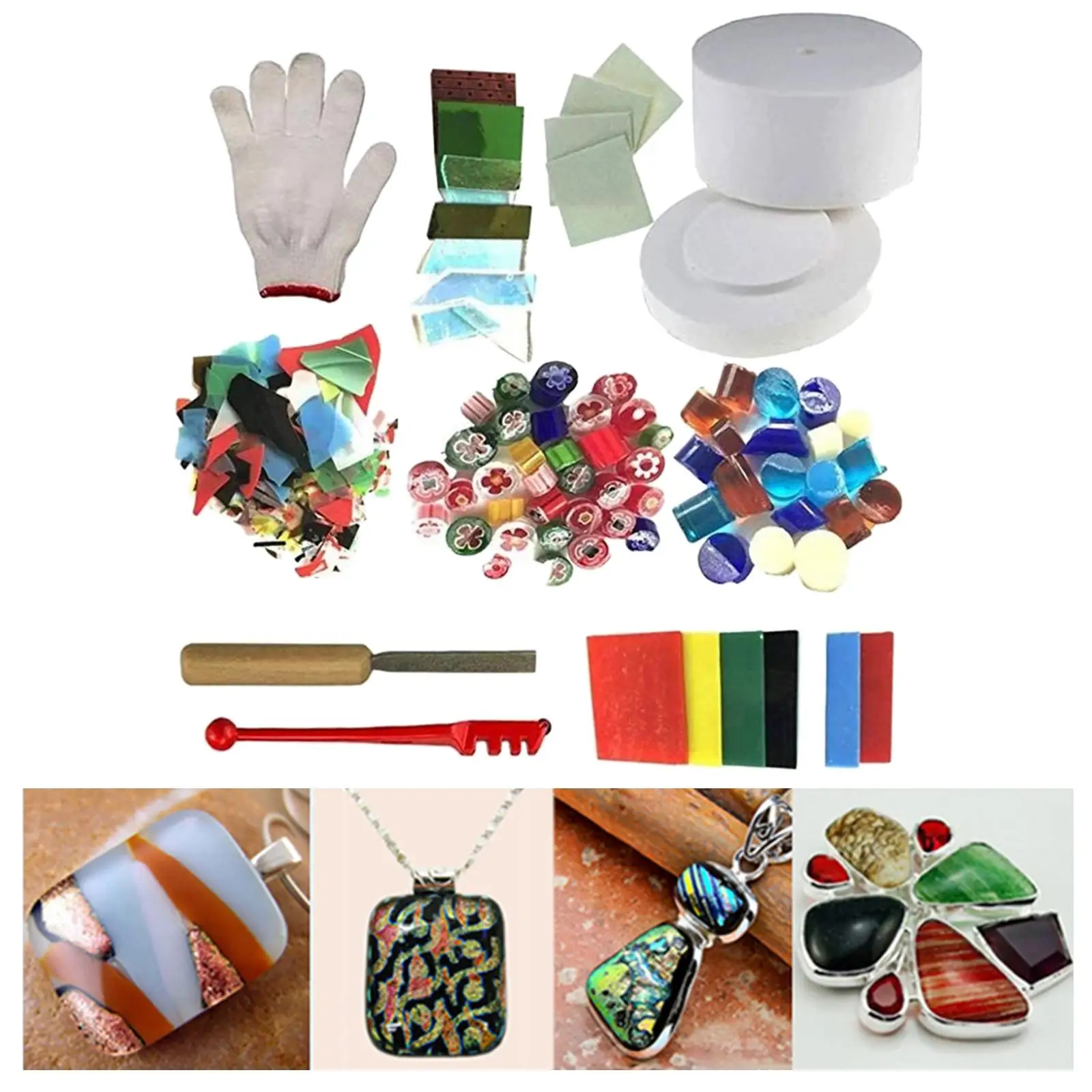 Packung mit 10 stücke kleinen Buntglas verschmelzen liefert profession elles Mikrowellenofen-Kit-Werkzeug mit verschiedenen Schmelzglas-Werkzeugs ätzen Image