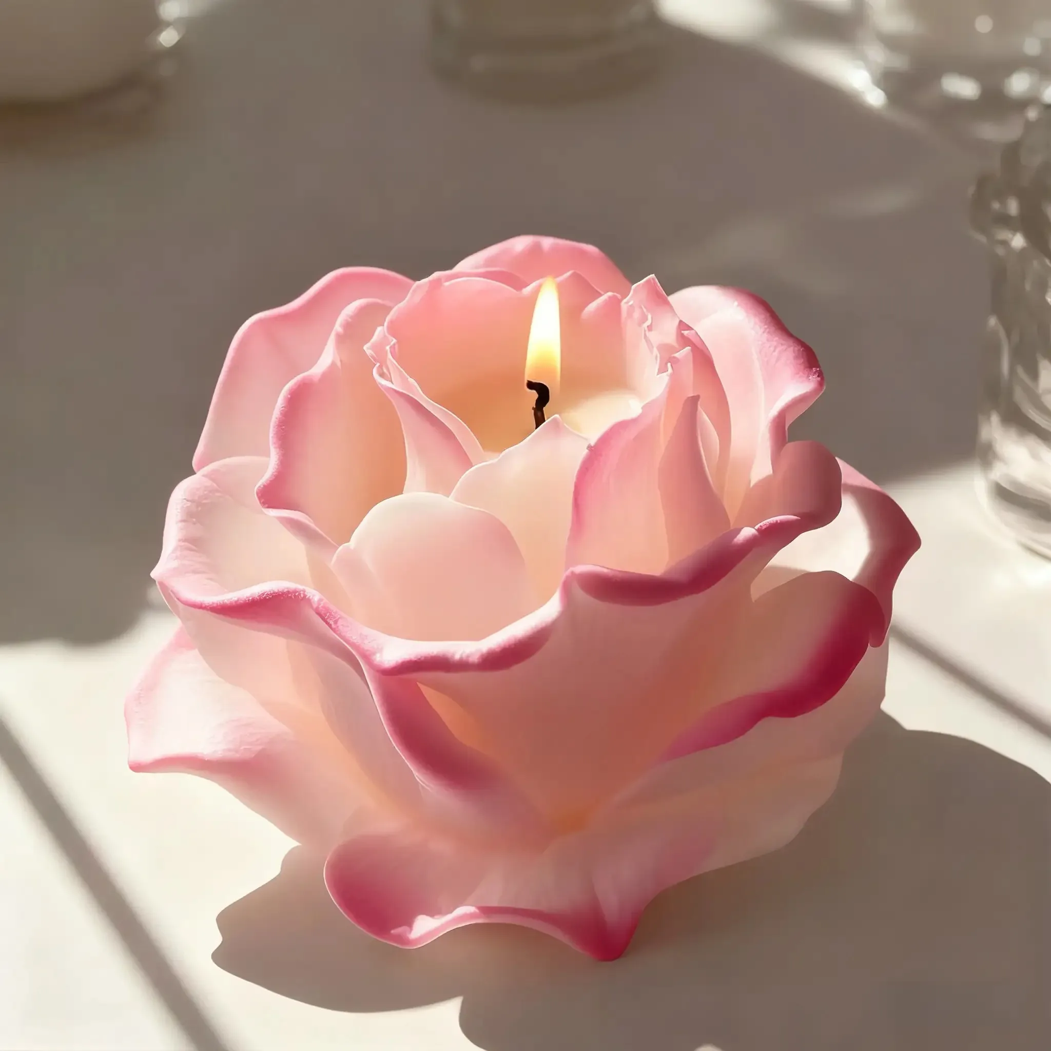 1 Stück 3D Elegante Rosen-Silikonform - Wiederverwendbare Flexible Form für Kerzen, Kunstharz, Handgemachte Seife und Tonarbeiten, Feines Blütenblatt-Design, Heimdekoration, Valentinstagsgeschenk, Blumenform, Besonderes Geschenk für Bastler