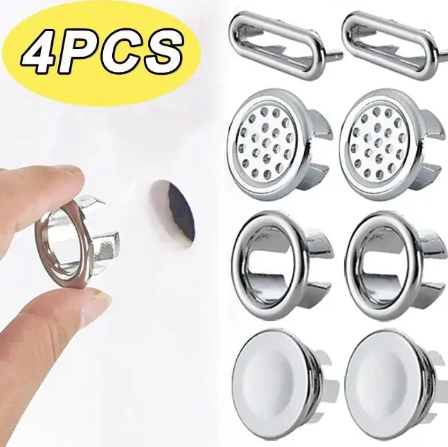 4Pcs Kunststoff Waschbecken Loch Überlauf Abdeckung für Küche Badezimmer Becken Trim Bad Ablauf Kappe Waschbecken Waschbecken Runde Überlauf ring Stecker