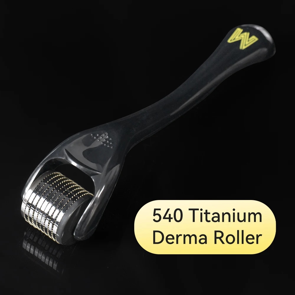 Dr. Stift Gold Derma Roller mit 540 Titan Mikronadeln für Gesicht und Körper Bart Roller für Haar und Bart Image