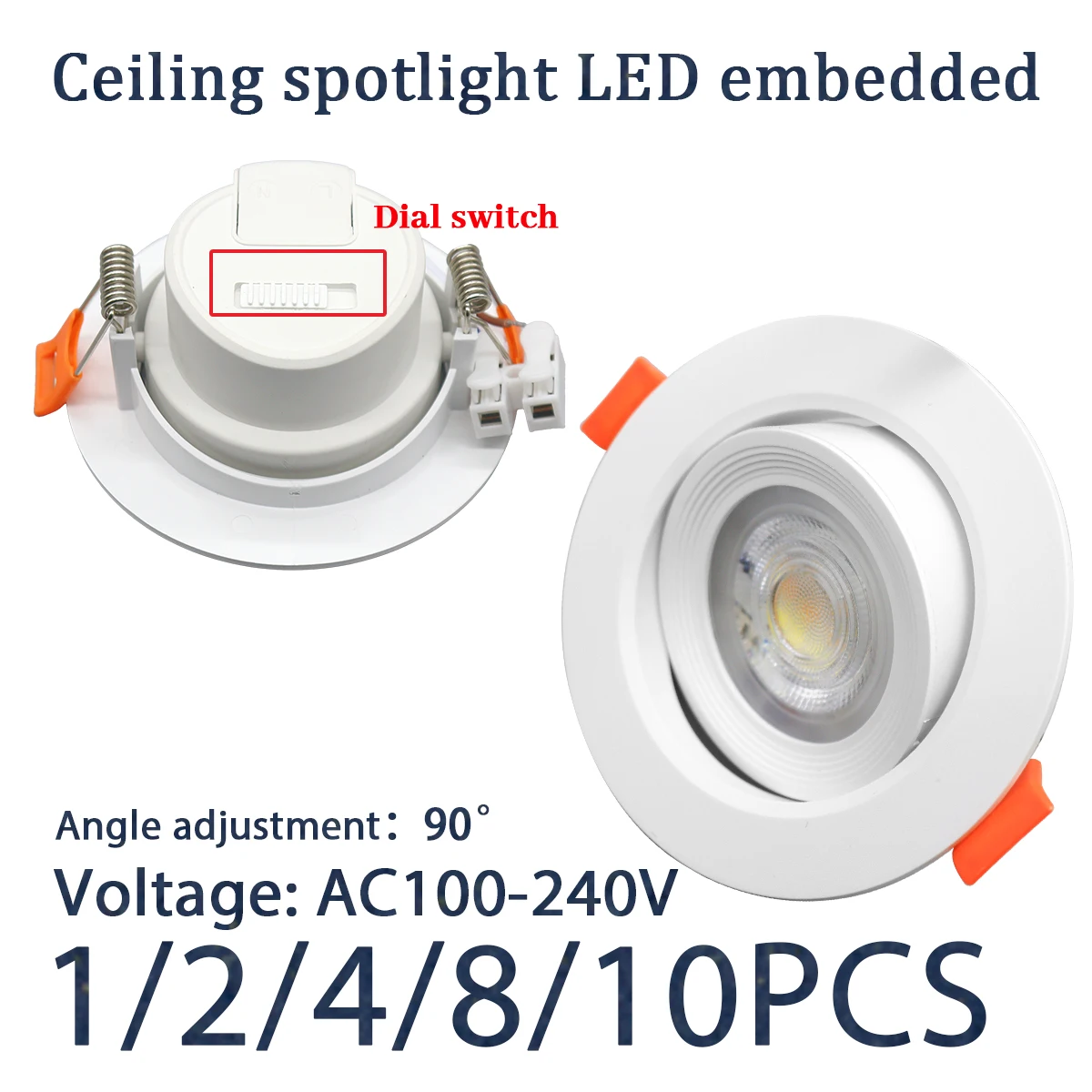 1–10 Stück LED-Farbe ändern 3 CCT 3000 K 4000 K 6000 K LED-Deckenstrahler eingebettetes Licht 7 W AC 110 V 220 V 90 anpassen ° Beleuchtung Spot