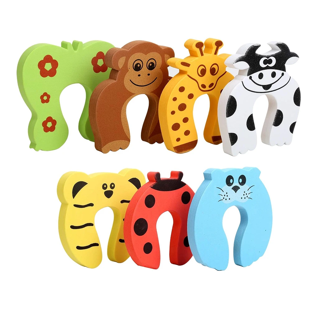 2/5/7 Stück Baby-Sicherheits-Türstopper für Neugeborene, Möbelschutz, Anti-Klemm-Handschutz, Niedlicher Tier-Design Kindersicherung Fingerschutz Image