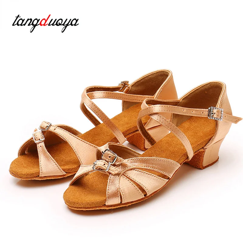 Mädchen Tanzschuhe Ballsaal Kinder Latin Dance Schuhe Frauen Damen Mädchen Tango Jazz Moderne Tanzschuhe Salsa Sandale Low Heels Image