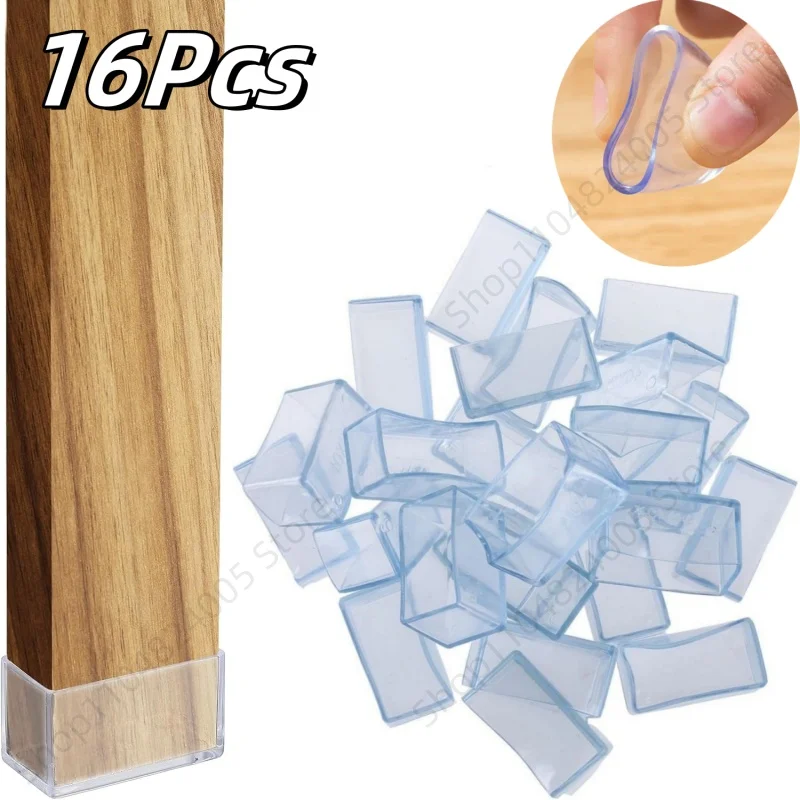 16Pcs Möbel Bein Fuß Nicht-slip Pads Transparent Stumm Stuhl Tisch Bein Pad Möbel Nivellierung Füße Boden schutz Dekor Matte