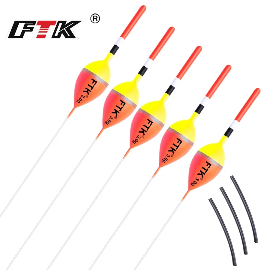 TINSOL 5 Stück Angelschwimmer Vertikale Boje Barguzinsky Tannenschwimmer 18 cm-22,5 cm Auftrieb 1 g-4 g Fischschwimmer zum Karpfenangeln Image