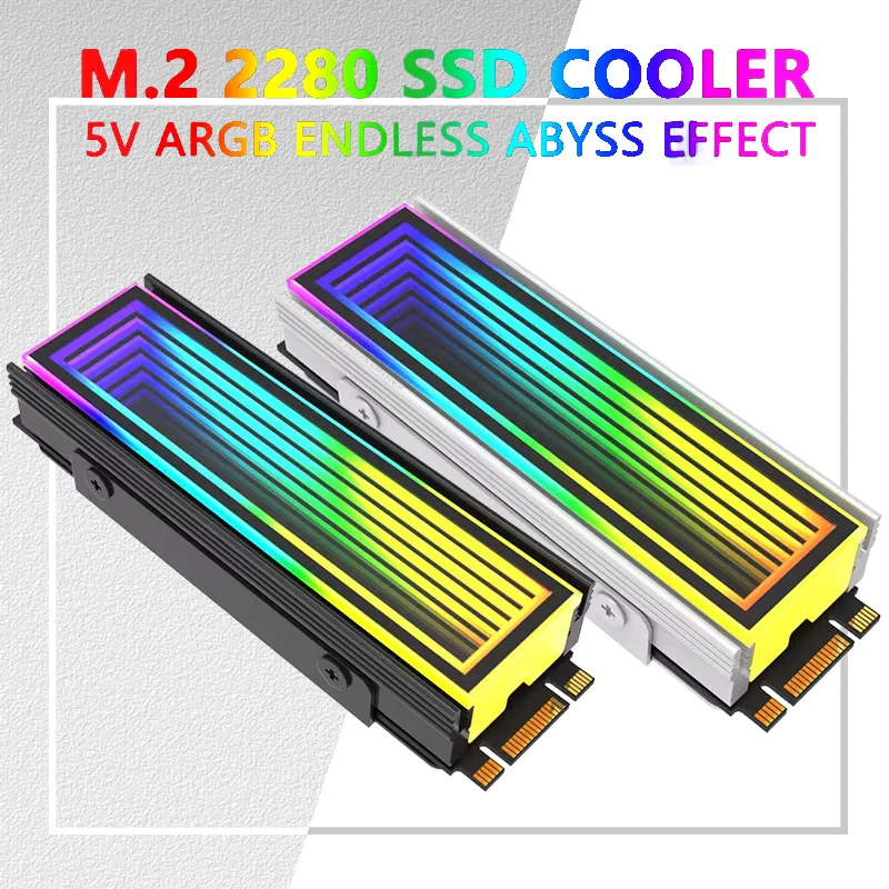 5 V/3 Pin ARGB AURA Sync Computer 2280 SSD M2 Kühler Aluminium PC RGB M.2 Nvme Kühler Kühlkörper Solid State Drive Kühlkörper Kühler Image