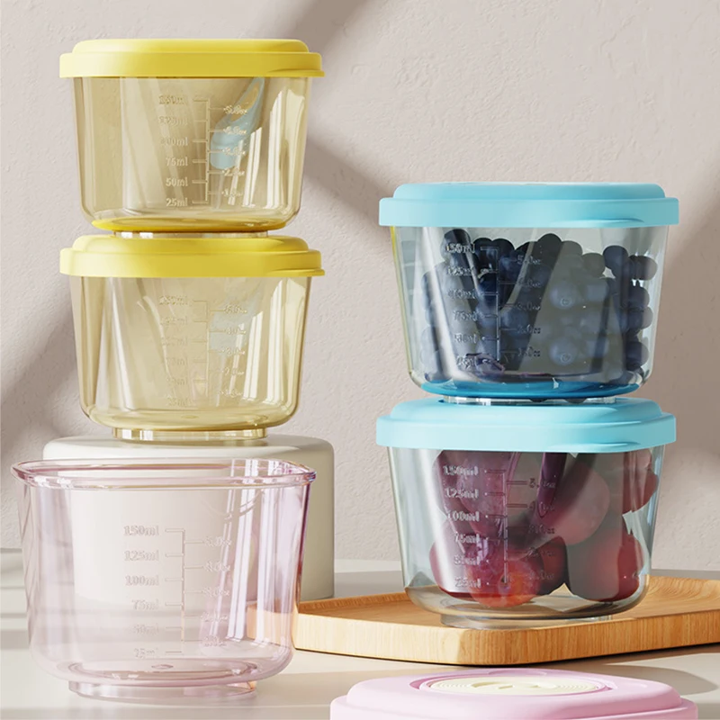 6 Stück Aufbewahrungsbehälter für Babynahrung – PP-Material, dampfbar und auslaufsicher, Säuglingsernäpfe für Frische, stapelbarer Organizer Image