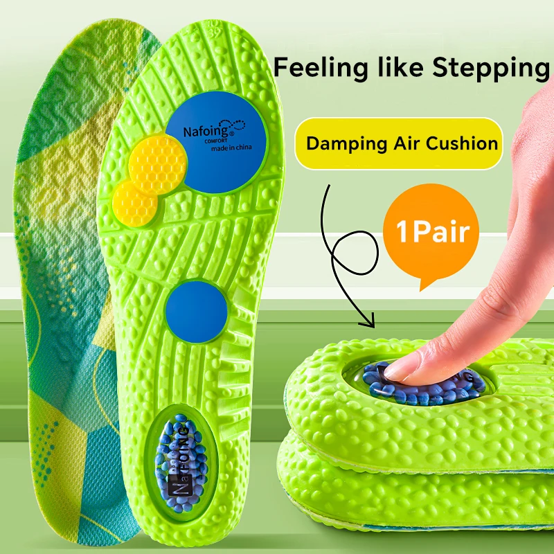 Sport Stoßdämpfung Einlegesohlen Grün EVA Air Kissen Atmungsaktive Arch Support Orthopädische Schuhe Pad Männer Frauen Fußpflege Einlegesohlen