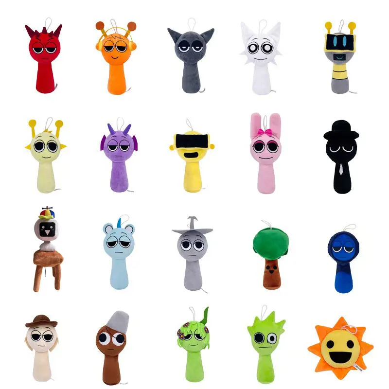 Sprunki Plüschtier-Set, Sprunky Plüschfigur, weiches, beliebtes Cartoon-Stofftier für Fans, Geburtstags- und Weihnachtsgeschenk Image