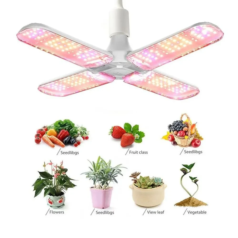 24/36/48w Fächer blatt faltbar LED wachsen Licht Voll spektrum E27 Pflanze wachsen Licht Phytolamp Zwiebel Zimmer pflanzen Blumen sämling