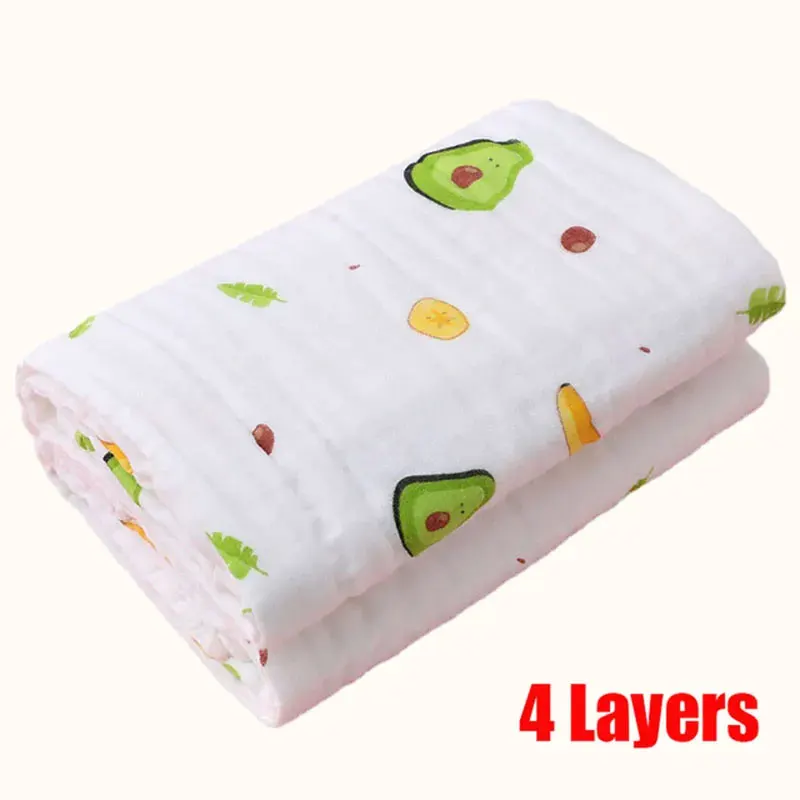 Baby Badetuch Junge Mädchen Baumwolle Decke Für Neugeborene Bademantel 4-Schicht Gaze Waschlappen Infant Swaddle Image