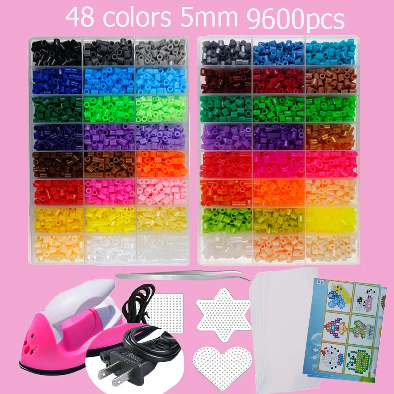 Hama Perlen Box Embalagem Thermomosaik Ferro Ohio Perlen, Bügelperlen Sicherungsperlen Brinquedo DIY, 24 48 72 Kerne 2,6 mm 5 mm Image