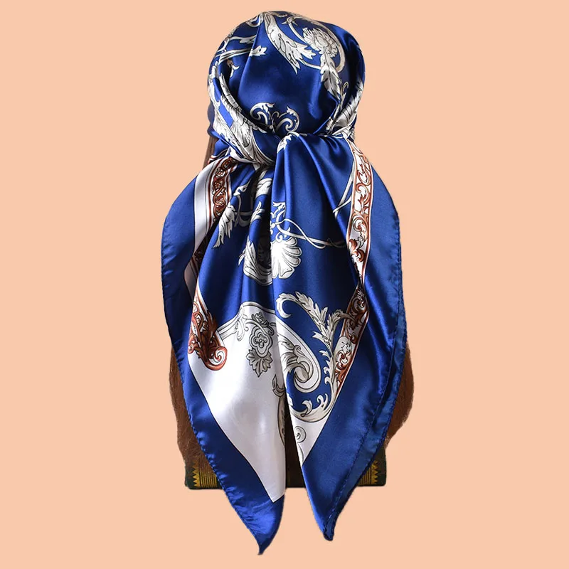 1PC Damenmode Satin Quadratischer Schal 90x90 Zoll Mehrzweck Strand Kopftuch Haar Handtuch Party Zubehör Top Qualität Image