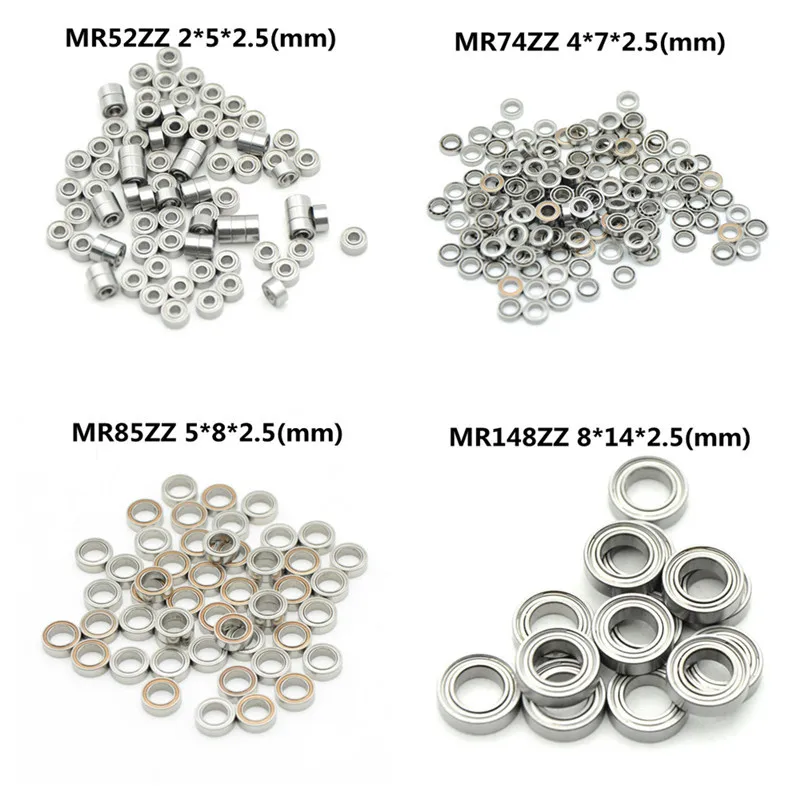 Metallversiegelte Miniaturlager in verschiedenen Größen, 10 Stück, MR52-74-85-148 3 x 6 x 2,5 4 x 7 x 2,5 5 x 8 x 2,5 6 x 10 x 3