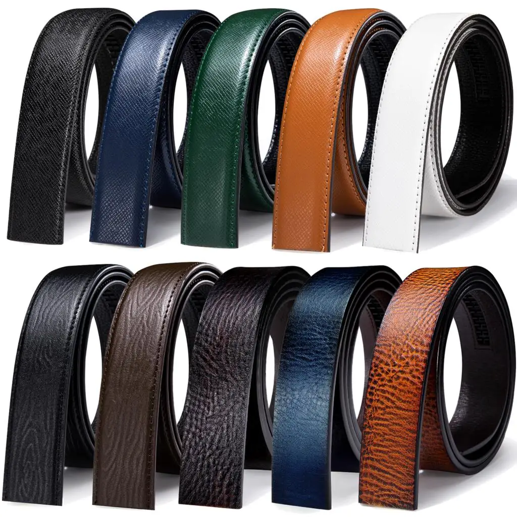 3,5 cm Breite Herren-Ersatzgürtel Schwarz Blau Braun Rot Weiß Grün Orange Leder für automatische Schnallen Herrengürtel Taillengurte