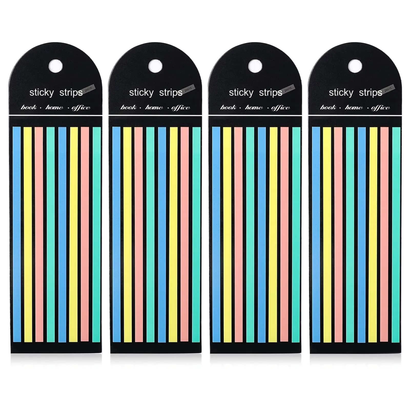Mehrfarbige Indexaufkleber mit langem Streifen, beschreibbare Indexregisterkarten für die Buchanmerkung, Macaron-Textmarkerband für Notizspeicher Image
