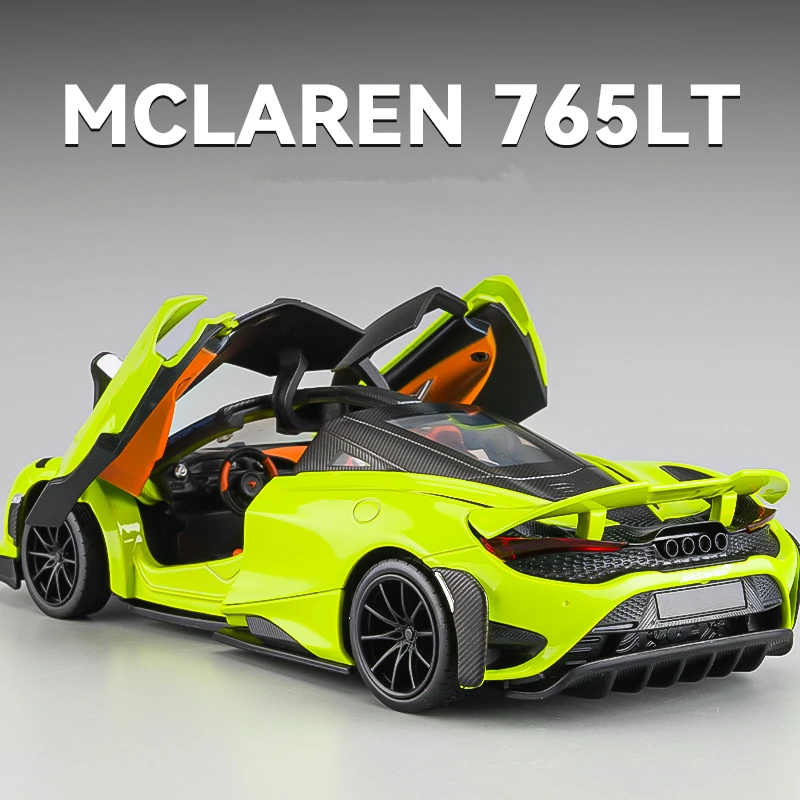 1:24 McLaren 765LT Legierung Sportwagen Modell Druckguss & Spielzeugfahrzeuge Metall Auto Modell Hohe Simulation Sammlung Kinderspielzeug Geschenk Image