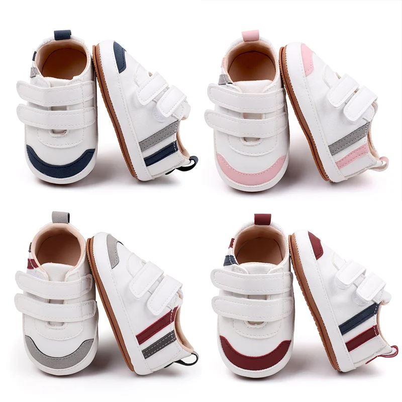 Babyschuhe, weiches PU-PVC, hochwertige Anti-Rutsch-Sohle, für Neugeborene, Kleinkinder, Prewalking-Sneaker, Frühlings- und Herbststil 2024, Neu BXC3223 Image