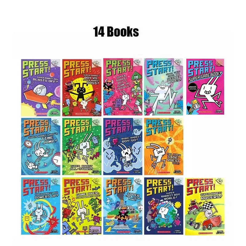 Neue 14 Bücher/Set Englisch Presse start! Super Kaninchen Junge Lese ausgabe schulische Zweige Kinder Cartoon für Kinderbücher