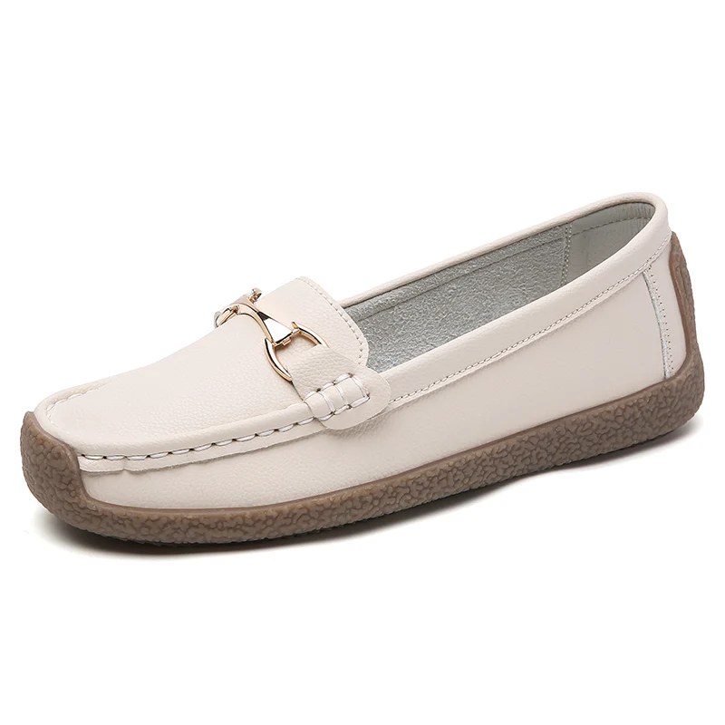Vulkanisierte Damenschuhe, flache Schuhe, Leder-Mokassins, Sneakers, Designer-Schuhe für Damen, Slip-on-Loafer, weibliche Bootsschuhe, große Größe 43