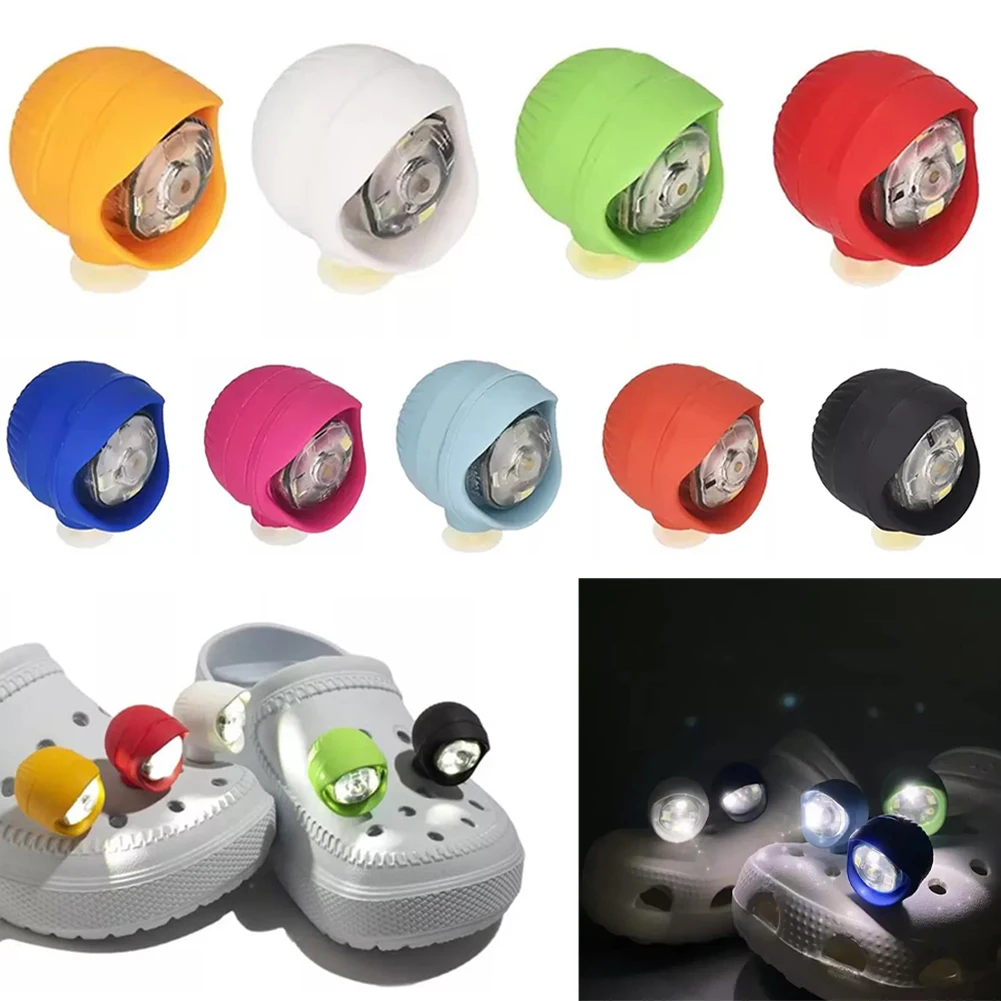 2 Stück Schuhlichter, wasserdichte Schuhanhänger, Zubehör für Crocs-Schuhe, 3 Lichtmodi für Camping, Hundespaziergang, als Geschenk für Erwachsene und Kinder