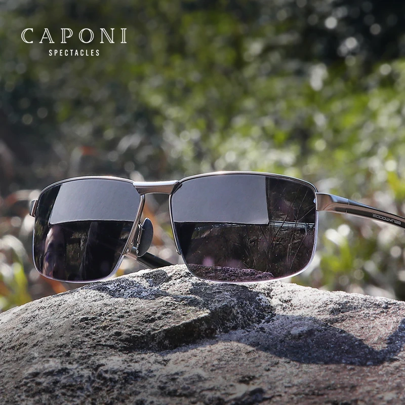 CAPONI neue Sonnenbrille für Männer Nylon polarisierte photo chrome Legierung fahren Sonnenbrille uv400 Marke Designer Sonnenbrillen bs8917 Image