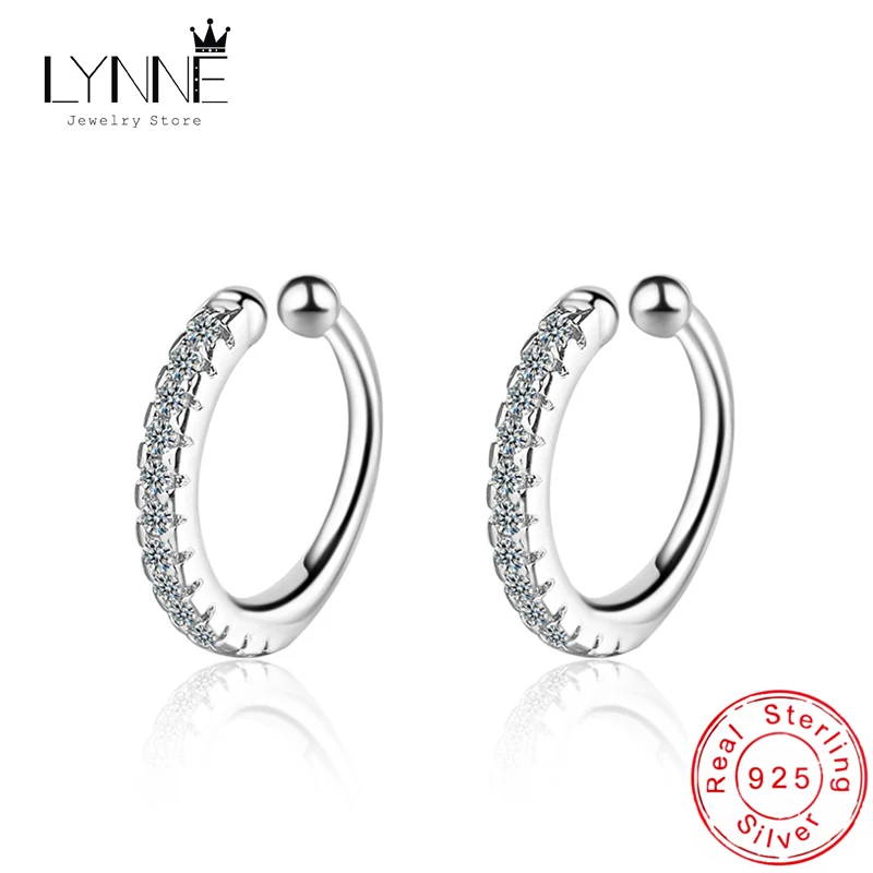 Mode 925 Sterling Silber Dekorieren C Typ Zirkon Clip Ohrringe Punk Rock Strass Kein Loch Clip Ohr Frauen & mädchen Schmuck Geschenk